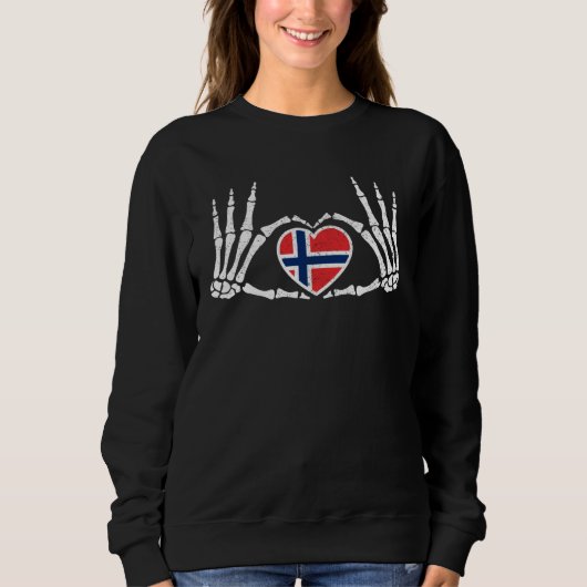 Gothic Goth Skeleton Norway Norwegian Halloween Co Trui (Voorkant)