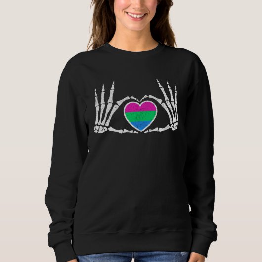 Gothic Goth Skeleton Polysexual LGBTQ Halloween Co Trui (Voorkant)