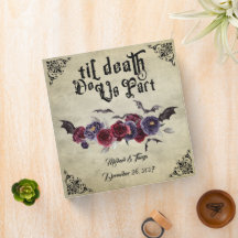 Gothic Gothic Bats Wedding Photo Album 3 Ring Mult