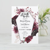 Gothic Gothic Dark Bats Wedding Invitation Kaart (Staand voorkant)