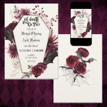 Gothic Gothic Dark Bats Wedding Invitation
