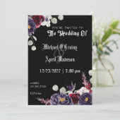 Gothic Gothic Dark Web Wedding Invitation Kaart (Staand voorkant)