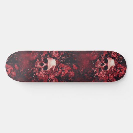 Gothic Gotische Schedel en Rozen Macabre Skateboar Skateboard (Horizontaal)