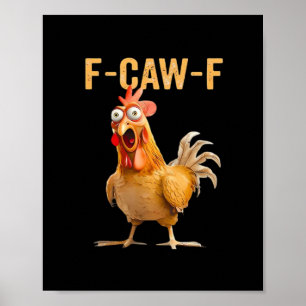 Gothic grappige humor kraai F-Caw-F Poster