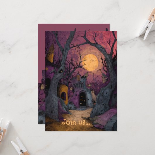 Gothic Graveyard Tim Burton Invitation inspirée (Devant/Arrière en situation)