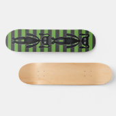 Gothic Green en Black Bunny Skateboard (Horizontaal)