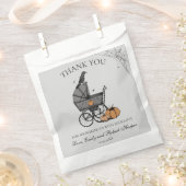 Gothic Grey Baby Carriage Baby shower Bedankt Bedankzakje (Geknipt)