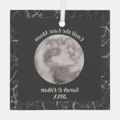 Gothic Grey Volle Maan Donker Glas Ornament (Achterkant)