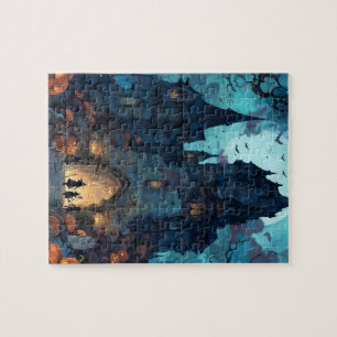 Gothic Griezeld Kasteel Halloween Puzzel 