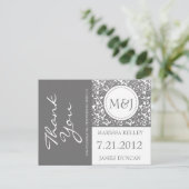 Gothic grijs bloeien dank u briefkaart (Staand voorkant)