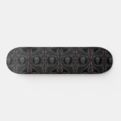 Gothic Grijze Ornament met schedel Skateboard (Horizontaal)