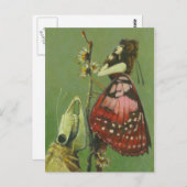 Gothic Grim Moth Lady Briefkaart (Voorkant / Achterkant)