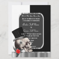 Gothic Groom Skull zwart en wit