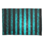 Gothic Grunge Blue & Black Stripes Pattern Kussensloop (Voorkant)