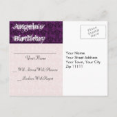 Gothic Grunge Fuchsia Verjaardagsfeest Reageer RSV Uitnodiging Briefkaart (Achterkant)