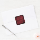 Gothic Grunge Kant Bewaar het Datumlabel Vierkante Sticker (Envelop)