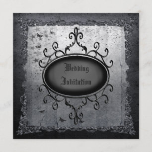  Gothic Grunge Linen Wedding Invites Kaart