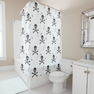 Gothic Grunge Skulls Botten en veiligheidsspelden Douchegordijn
