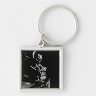 Gothic Guardian Gargoyle - Zwart-wit Sleutelhanger