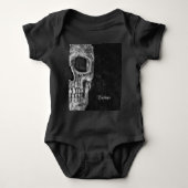 Gothic Half Skull Black en White Cool Grunge Romper (Voorkant)