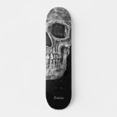 Gothic Half Skull Black en White Grunge Texture Skateboard (Voorkant)