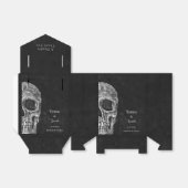 Gothic Half Skull Cool Black and White Grunge Bedankdoosjes (Uitgevouwen)