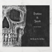 Gothic Half Skull Cool Black and White Grunge Bier Etiket (Enkel label)