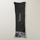 Gothic Half Skull Cool Black and White Grunge Lichaamskussen (Voorkant Verticaal)