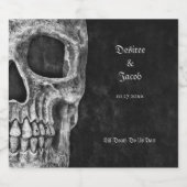 Gothic Half Skull Cool Black and White Grunge Likeurfles Etiket (Enkel label)