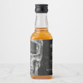 Gothic Half Skull Cool Black and White Grunge Likeurfles Etiket (Voorkant)