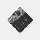 Gothic Half Skull Cool Black and White Grunge Servet (Hoek)
