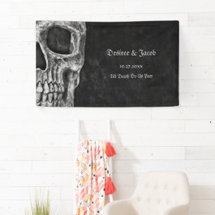Gothic Half Skull Cool Black and White Grunge Spandoek