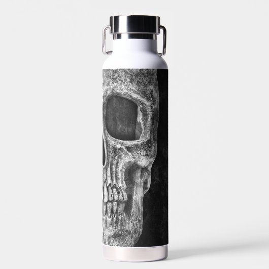 Gothic Half Skull Cool Black and White Grunge Waterfles (Voorkant)