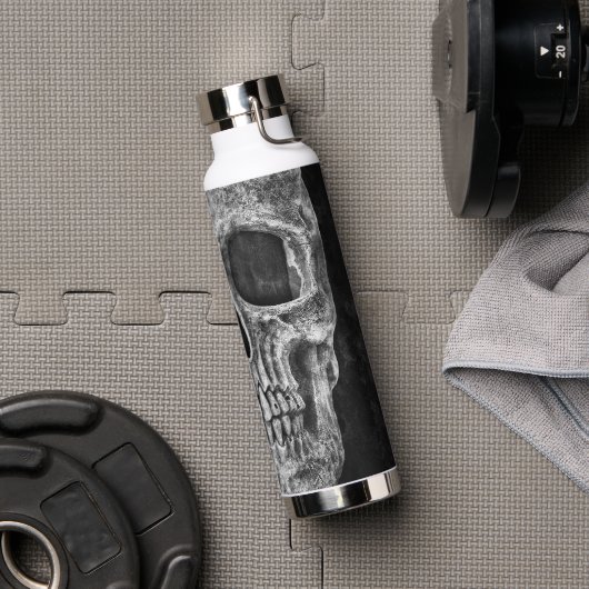 Gothic Half Skull Cool Black and White Grunge Waterfles (Sportschool (Gedraaid) )