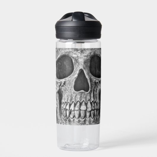 Gothic Half Skull Cool Black and White Texture Waterfles (Voorkant)