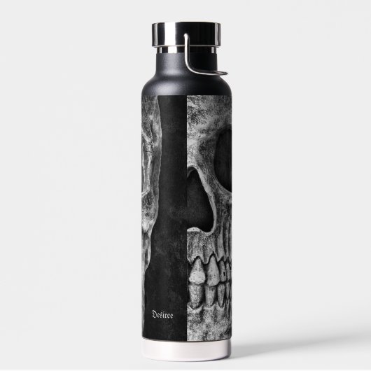 Gothic Half Skull Cool Black and White Texture Waterfles (Links)