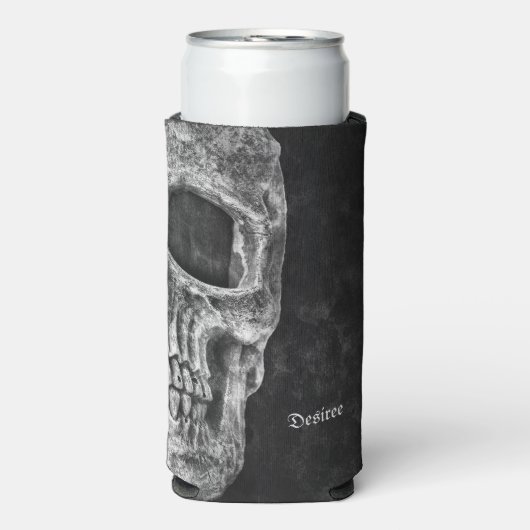 Gothic Half Skull Head Cool Black and White Grunge (Seltzer Voorkant)