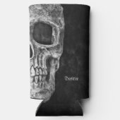 Gothic Half Skull Head Cool Black and White Grunge (Achterkant)