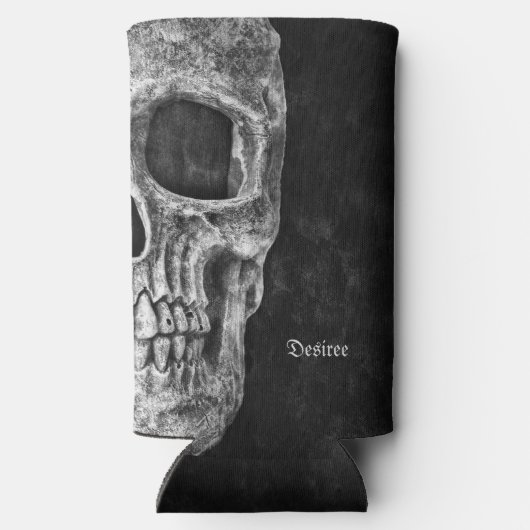 Gothic Half Skull Head Cool Black and White Grunge (Achterkant)