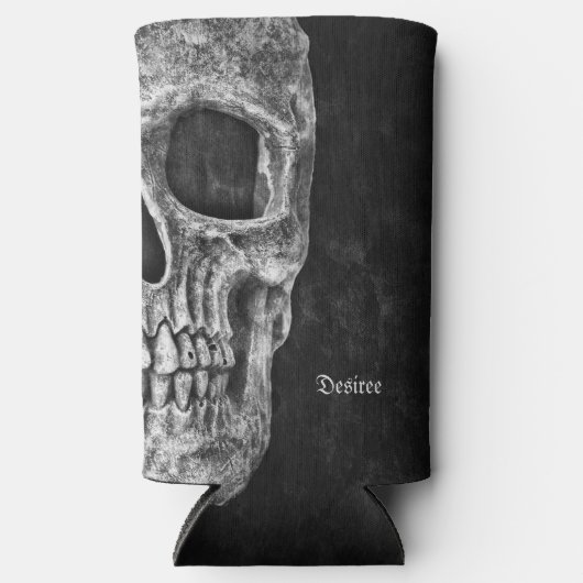 Gothic Half Skull Head Cool Black and White Grunge (Voorkant)