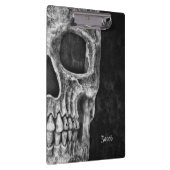 Gothic Half Skull Head Cool Black and White Grunge Klembord (Rechts)