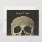 Gothic Half Skull Sepia Budget Save The Date (Achterkant)