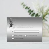 Gothic Halloween Alternative Wedding RSVP Card (Debout devant)