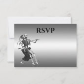 Gothic Halloween Alternative Wedding RSVP Card (Dos)