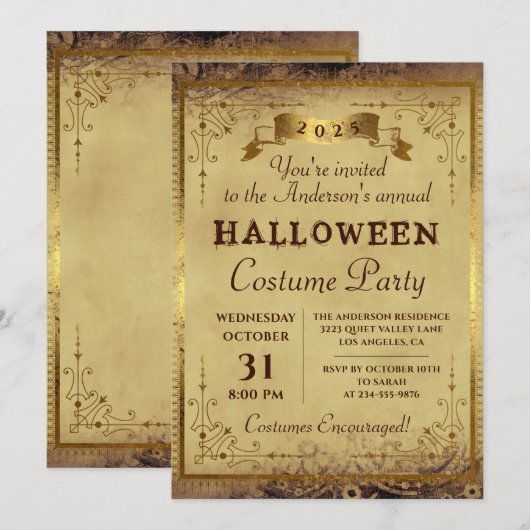 Gothic Halloween Annual Costume Party Kaart (Voorkant / Achterkant)