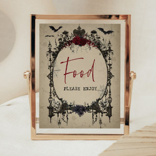 Gothic Halloween Baby Shower Voedsel Bord Poster