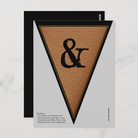 Gothic Halloween Banner Bunting Flag Briefkaart (Voorkant / Achterkant)