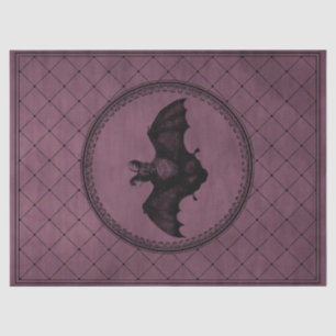 Gothic Halloween Bat op Paarse ontkoppeling Tissuepapier