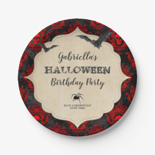 Gothic  Halloween Bats Birthday Party Papieren Bordje
