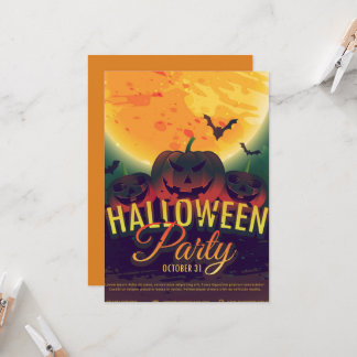 Gothic  Halloween Birthday Party Kaart